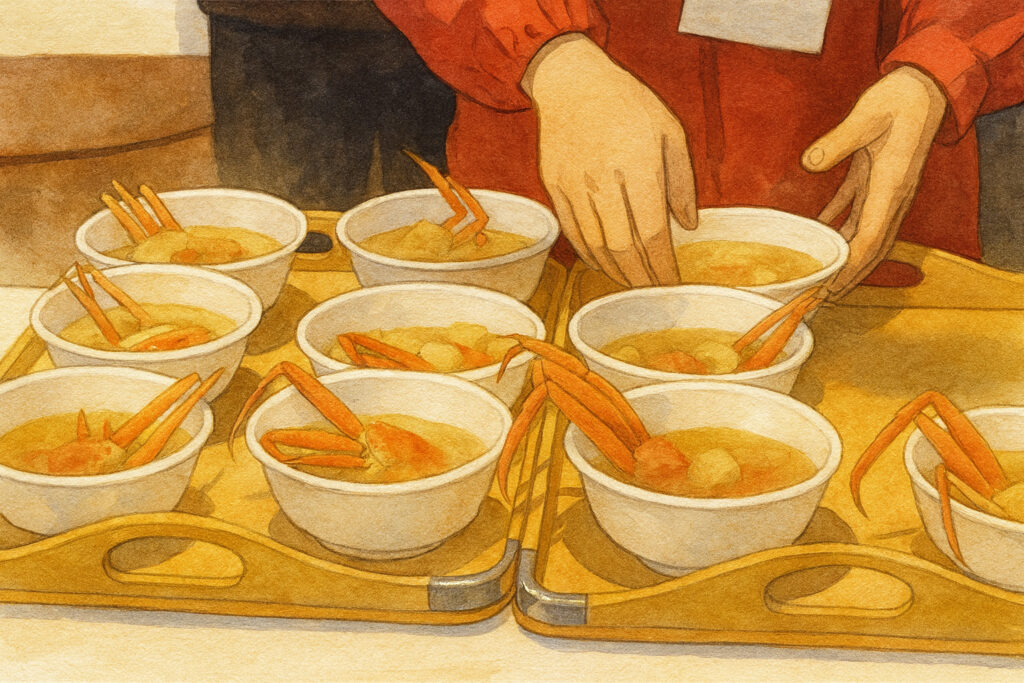 鳥取かにフェスタで来場者にふるまわれるカニ汁